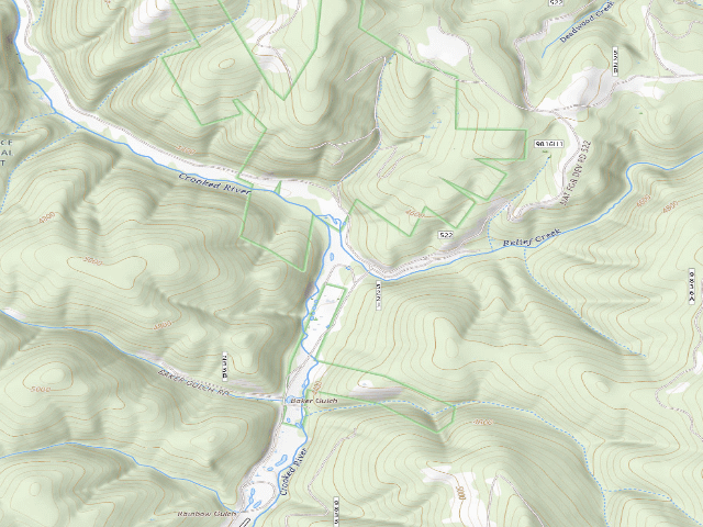 USGS topographic map of USFS dispersed camp — ID #590