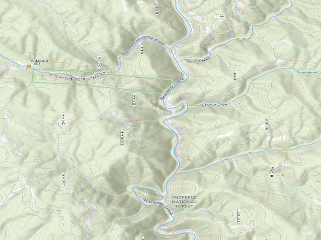 USGS topographic map of USFS dispersed camp — ID #592