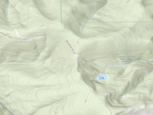 USGS topographic map of USFS dispersed camp — ID #593