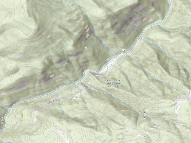 USGS topographic map of USFS dispersed camp — ID #594