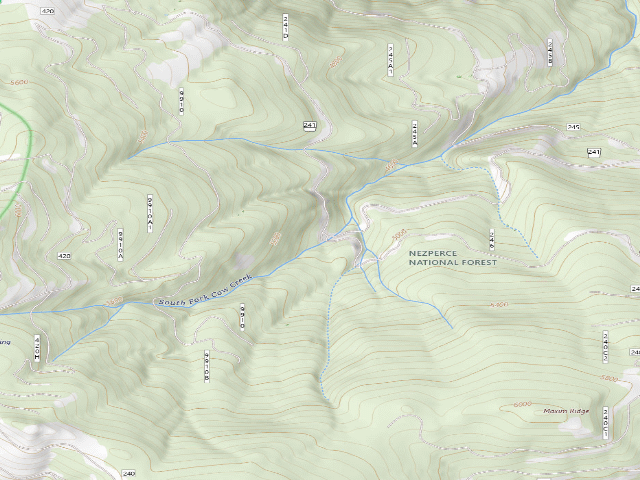 USGS topographic map of USFS dispersed camp — ID #595