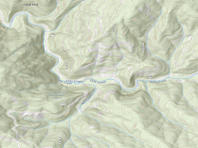 USGS topographic map of USFS dispersed camp — ID #599