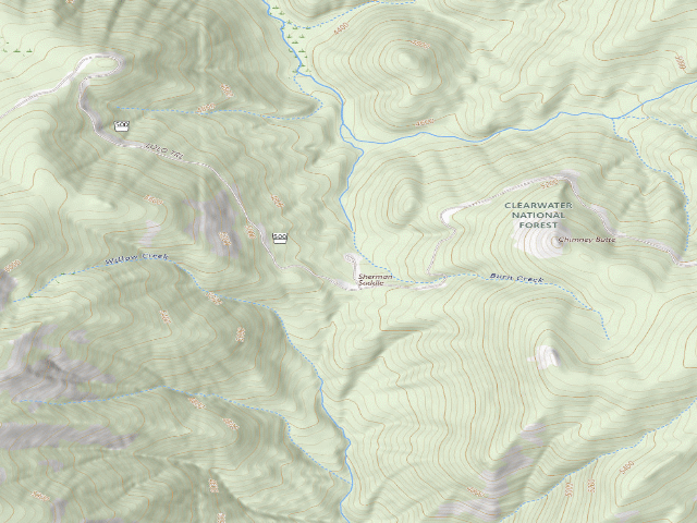 USGS topographic map of USFS dispersed camp — ID #600