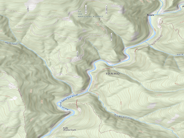 USGS topographic map of USFS dispersed camp — ID #601