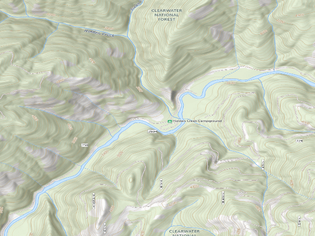 USGS topographic map of USFS dispersed camp — ID #603