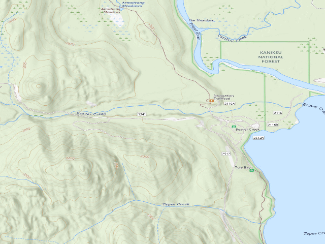 USGS topographic map of USFS dispersed camp — ID #604