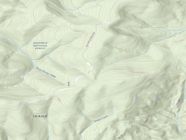 USGS topographic map of USFS dispersed camp — ID #606