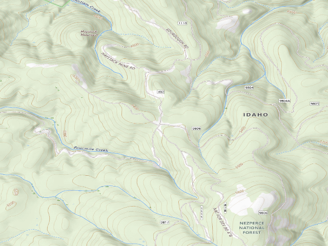 USGS topographic map of USFS dispersed camp — ID #609