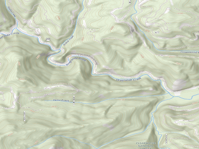 USGS topographic map of USFS dispersed camp — ID #612