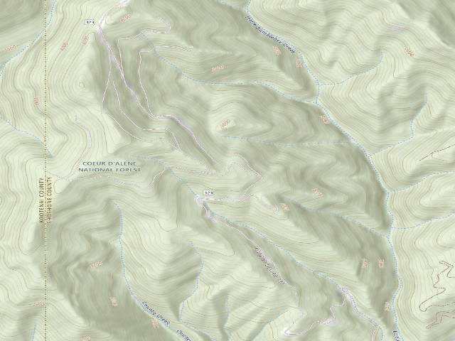 USGS topographic map of USFS dispersed camp — ID #614