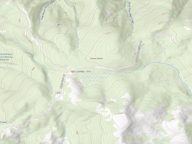 USGS topographic map of USFS dispersed camp — ID #622