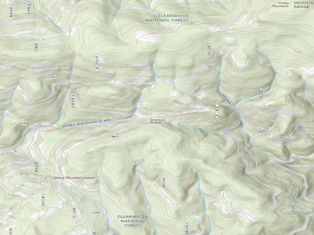 USGS topographic map of USFS dispersed camp — ID #625