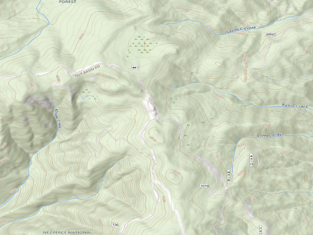 USGS topographic map of USFS dispersed camp — ID #631