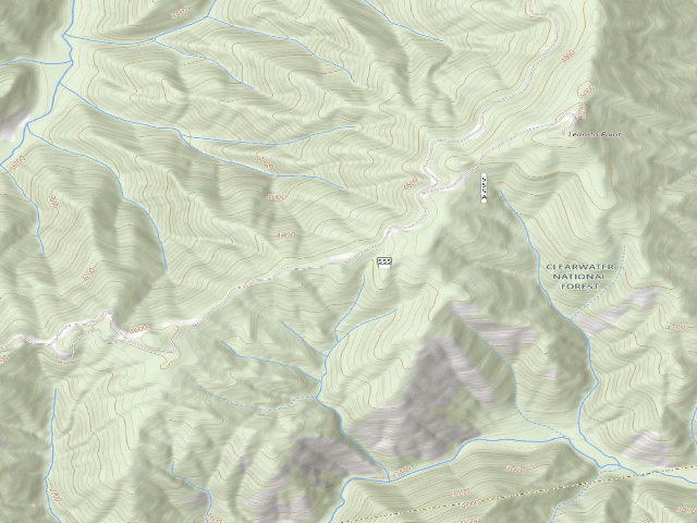 USGS topographic map of USFS dispersed camp — ID #632