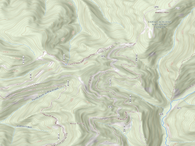 USGS topographic map of USFS dispersed camp — ID #639