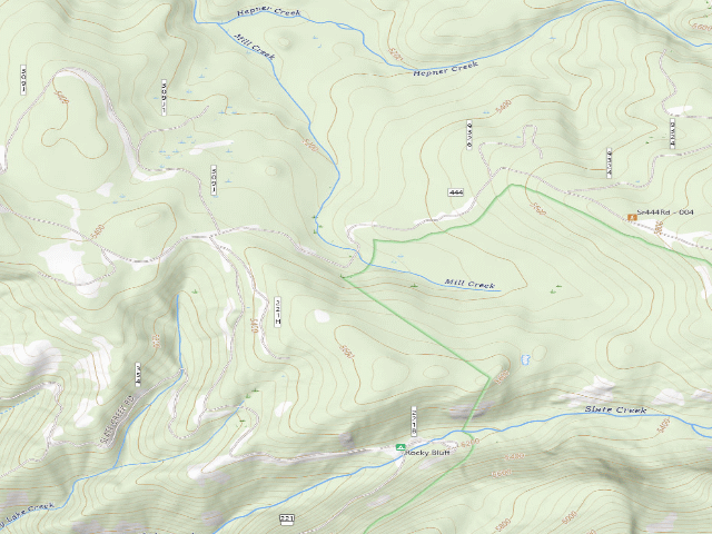 USGS topographic map of USFS dispersed camp — ID #642