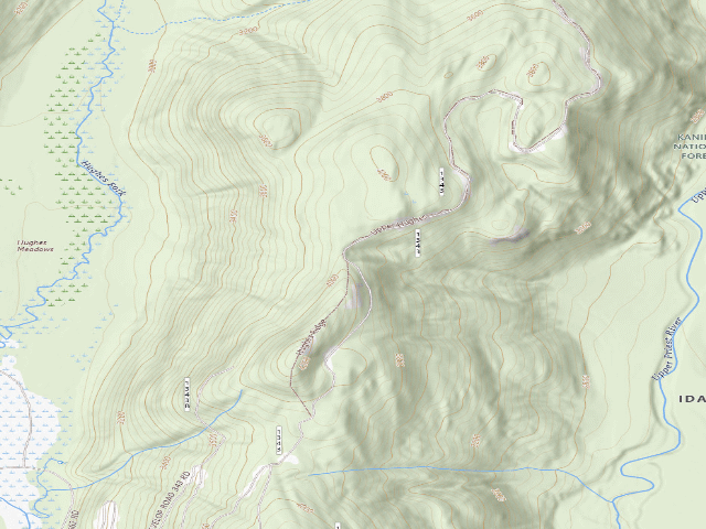 USGS topographic map of USFS dispersed camp — ID #643
