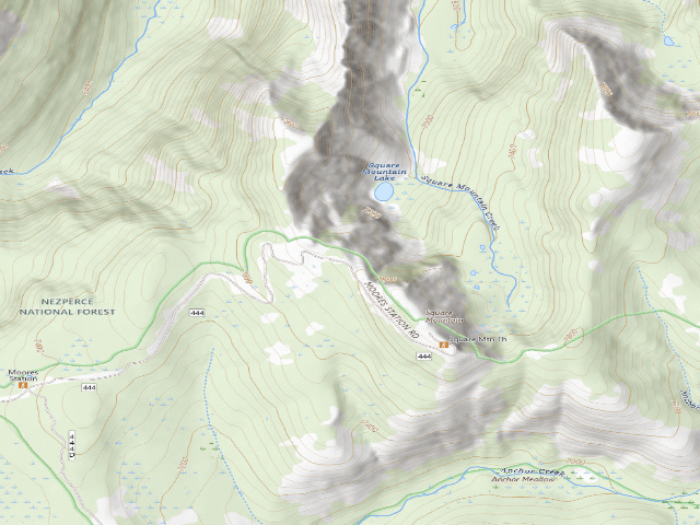 USGS topographic map of USFS dispersed camp — ID #645