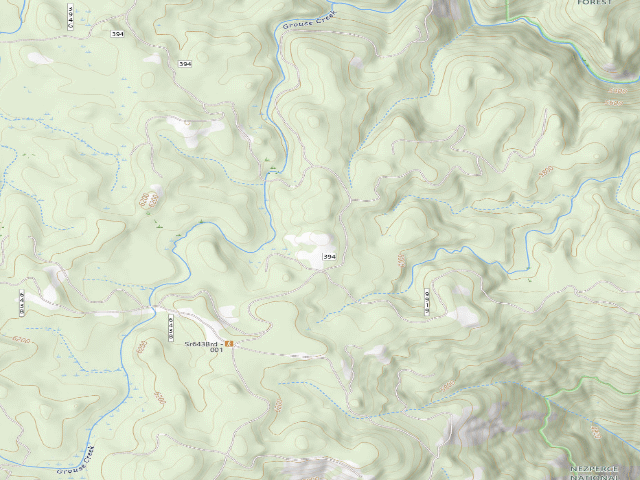 USGS topographic map of USFS dispersed camp — ID #647