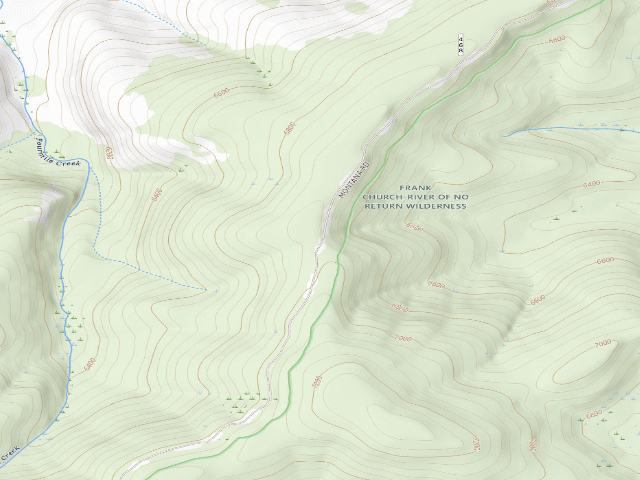 USGS topographic map of USFS dispersed camp — ID #649