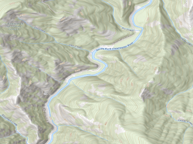 USGS topographic map of USFS dispersed camp — ID #65