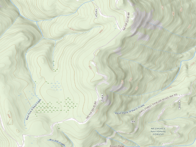 USGS topographic map of USFS dispersed camp — ID #652