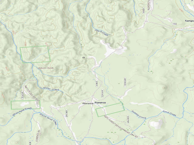 USGS topographic map of USFS dispersed camp — ID #654