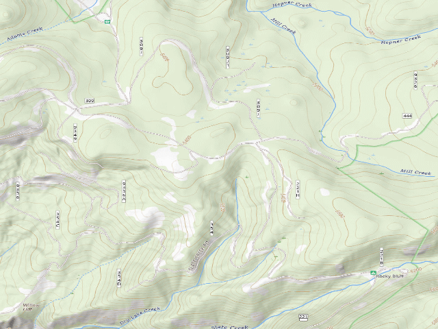 USGS topographic map of USFS dispersed camp — ID #655