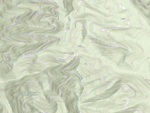 USGS topographic map of USFS dispersed camp — ID #657