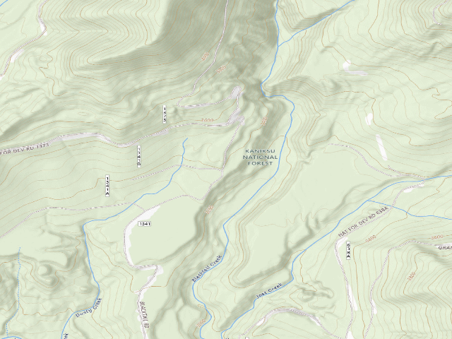 USGS topographic map of USFS dispersed camp — ID #658