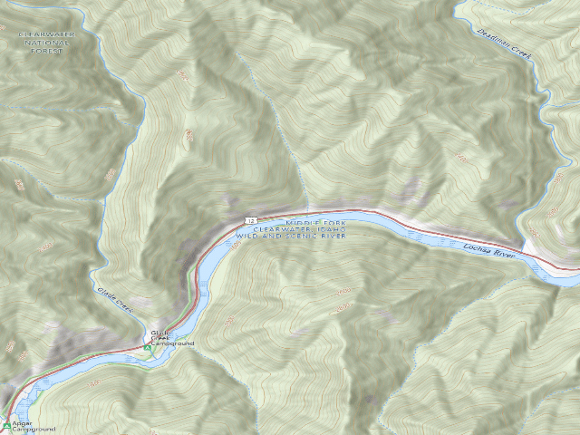 USGS topographic map of USFS dispersed camp — ID #659