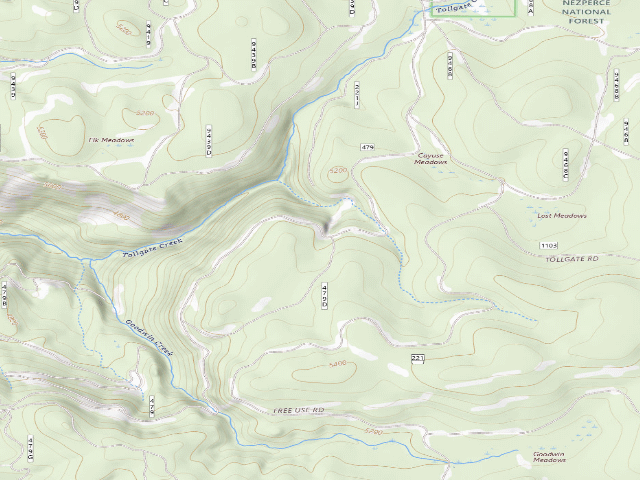 USGS topographic map of USFS dispersed camp — ID #662