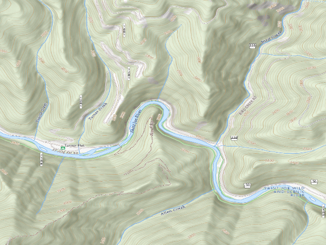 USGS topographic map of USFS dispersed camp — ID #663