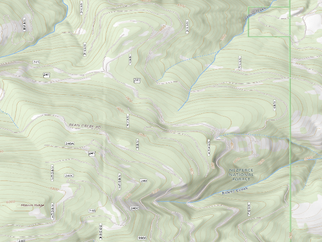USGS topographic map of USFS dispersed camp — ID #669