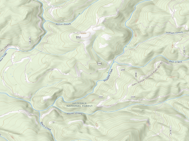 USGS topographic map of USFS dispersed camp — ID #67