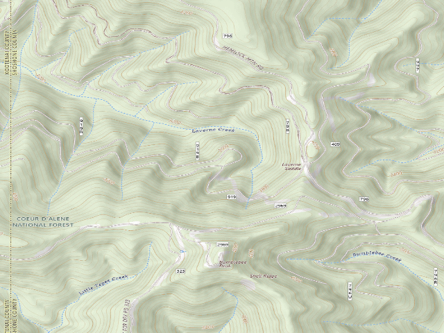 USGS topographic map of USFS dispersed camp — ID #674