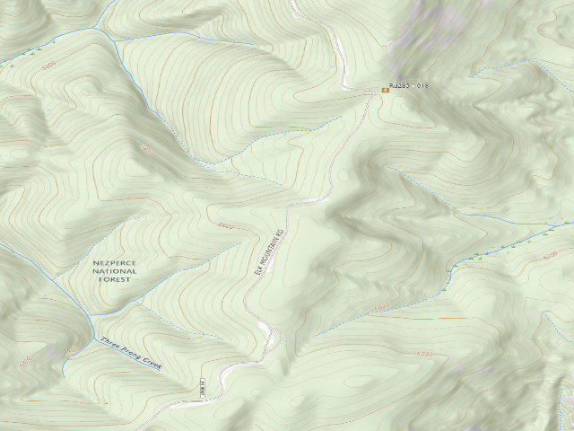 USGS topographic map of USFS dispersed camp — ID #675