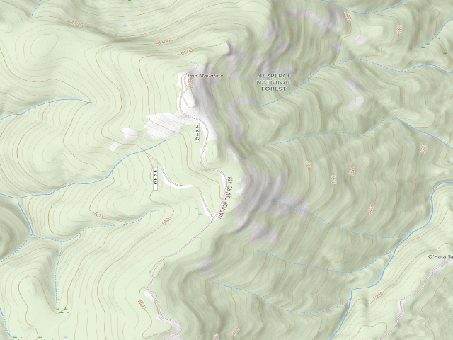USGS topographic map of USFS dispersed camp — ID #677