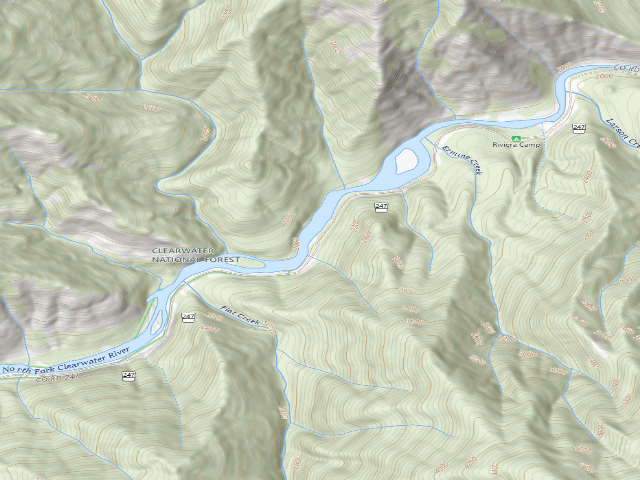 USGS topographic map of USFS dispersed camp — ID #679