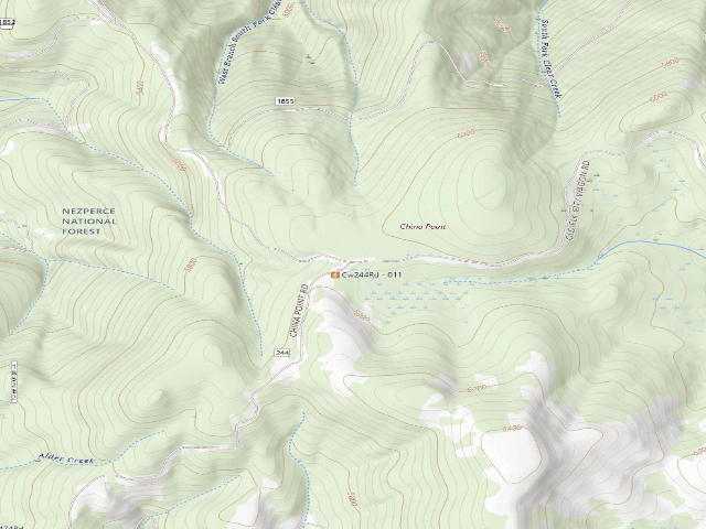 USGS topographic map of USFS dispersed camp — ID #693