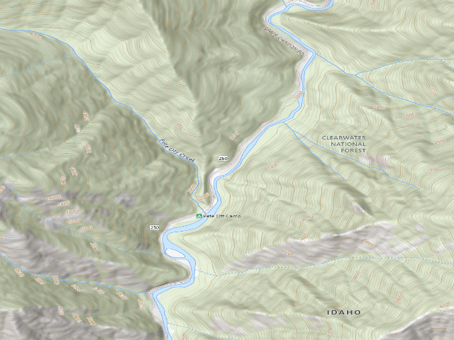 USGS topographic map of USFS dispersed camp — ID #700