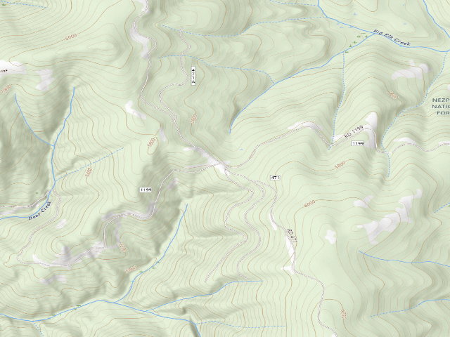 USGS topographic map of USFS dispersed camp — ID #704