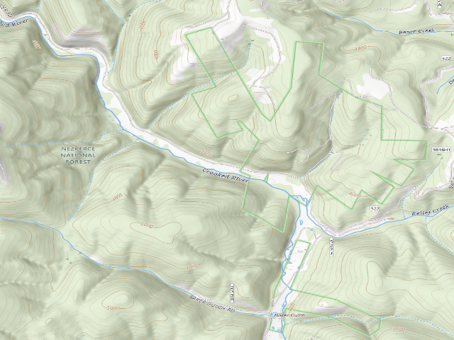 USGS topographic map of USFS dispersed camp — ID #706