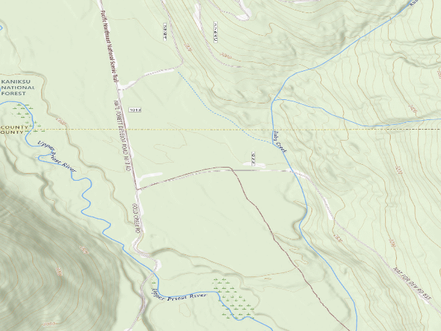USGS topographic map of USFS dispersed camp — ID #707