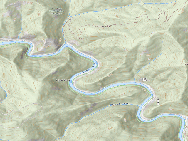 USGS topographic map of USFS dispersed camp — ID #708