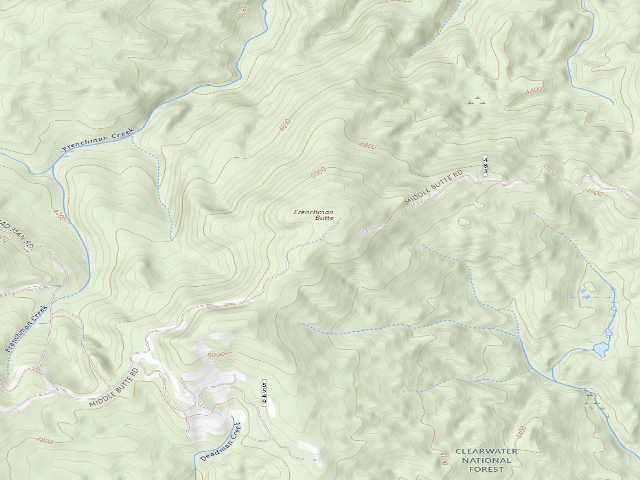 USGS topographic map of USFS dispersed camp — ID #709