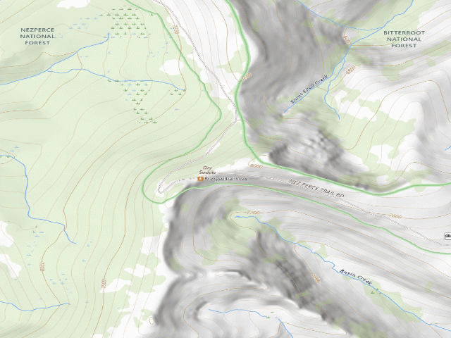 USGS topographic map of USFS dispersed camp — ID #712