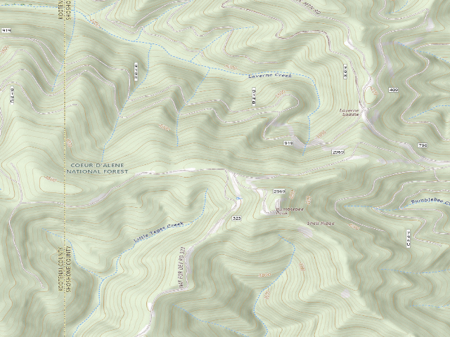 USGS topographic map of USFS dispersed camp — ID #714