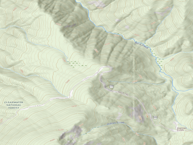 USGS topographic map of USFS dispersed camp — ID #715