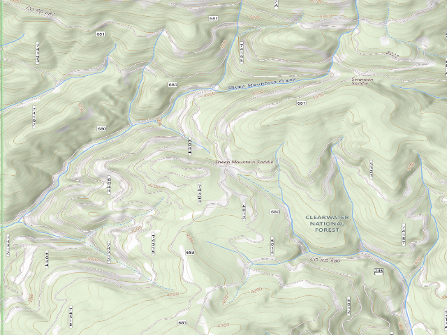 USGS topographic map of USFS dispersed camp — ID #723